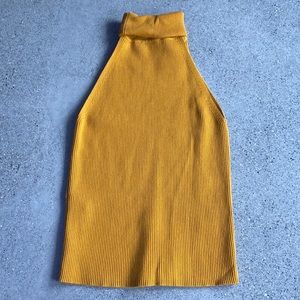 Zara Yellow Turtleneck Tank Top. Size Small.
